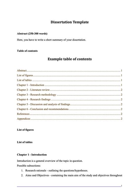 formatting dissertation table  contents loomilea blog gambaran