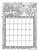 Calendar Coloring Printable April Pages Print 2021 Printables Kids Jr Activities sketch template