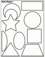 Coloring Shapes Pages Preschool Print sketch template