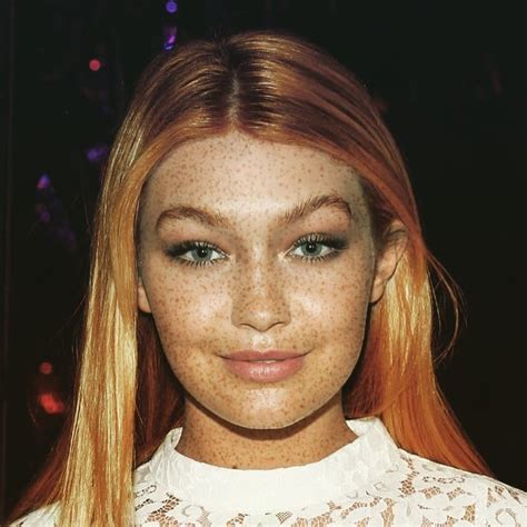 gigi hadid celebrities get epic makeovers with red hair and freckles popsugar beauty