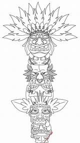 Totem Pole Coloring Pages Kids Tiki Printable Deviantart Poles Man Colouring Totems Bestcoloringpagesforkids Sheets Drawing Indian Adult Template Books Color sketch template