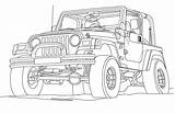 Jeep Coloring Wrangler Drawing Pages Rubicon Line Cartoon Drawings Book Guru Attn Kids Tj Off Truck Jeeps Color Cars Road sketch template