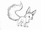 Fox Coloring Pages Baby Cute Drawing Fennec Desert Printable Tailed Anime Long Drawings Pencil Sketch Print Netart Kids Draw Colouring sketch template