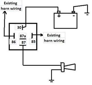 automatic control  pin relay wiring diagram horn