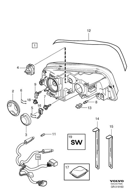 headlight wiring harness ch     genuine volvo part