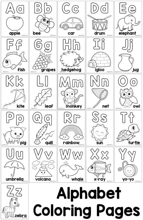 alphabet coloring pages easy peasy learners   alphabet