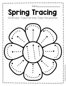 printable tracing spring preschool worksheets  keeper