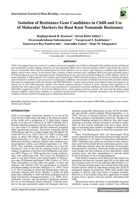 original research paper international journal  plant breeding