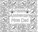 Anniversary Happy Coloring Pages Dad Mom Template Print sketch template