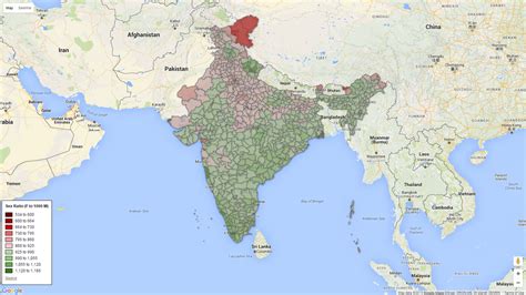 Reddit India On Twitter Redditormade Map Of India Showing Sex Ratio