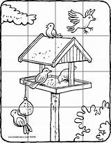 Vogelhaus Puzzel Teile Kiddicolour Kinderbilder Kiddimalseite Vögeln Innen sketch template