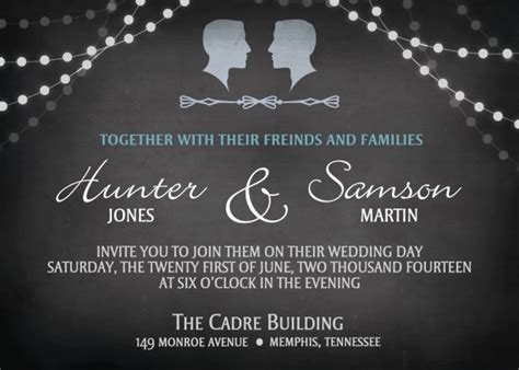 same sex wedding invitation and rsvp postcard custom
