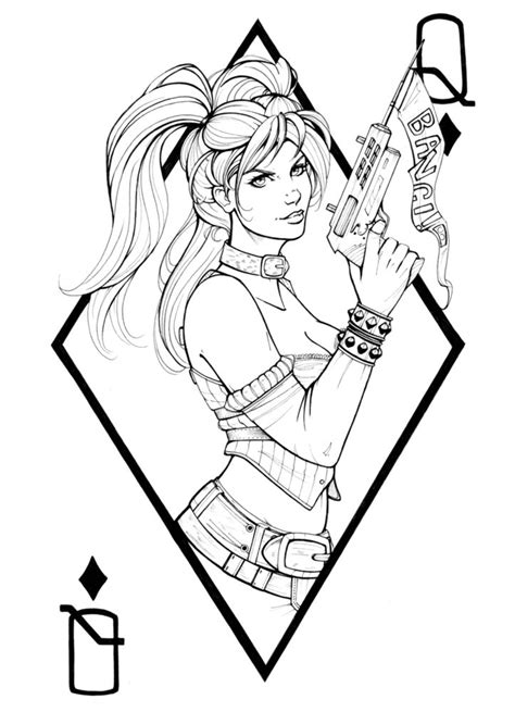 harley quinn coloring pages  adults pin  art comic pin