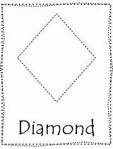 Diamond Shape Tracing Preschool Trace Printable Curriculum sketch template