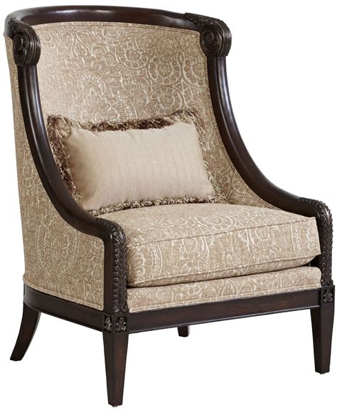 giovanna azure carved wood accent chair  art coleman furniture
