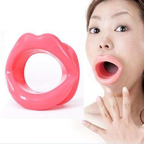 Women Female Sexy Lips Rubber Mouth Gag Open Fixation