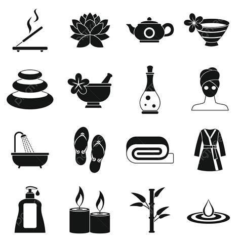 spa facial treatment vector png images spa treatments icons set simple