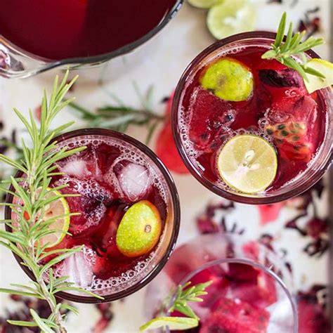 Hibiscus And Passion Fruit Iced Tea With Rosemary