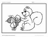Nuts Coloring Squirrel Worksheet Reviewed Curated sketch template