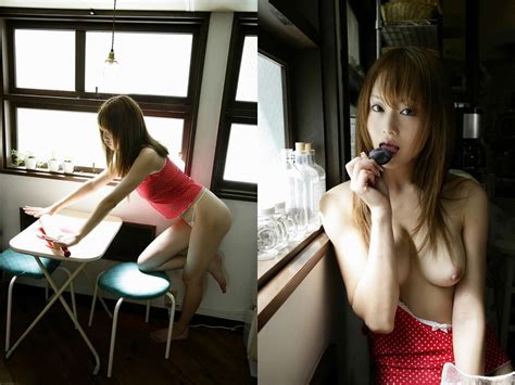 redhead japanese akiho yoshizawa in black lingerie