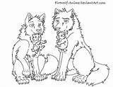 Anime Firewolf Wolves Puppies Cute Deviantart Family sketch template