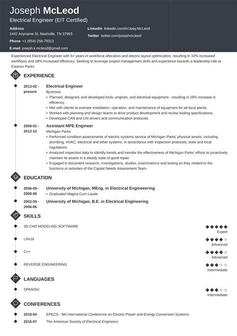 resume format  diploma  electrical engineering electrical