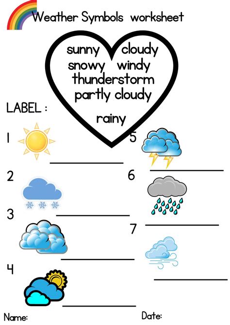 grade  weather symbol worksheet teacha