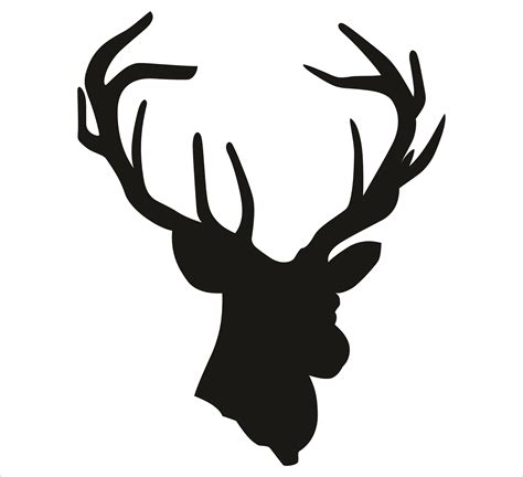 reindeer head silhouette  getdrawings
