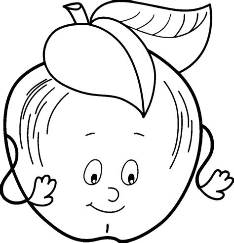 cartoon apple coloring page  print  color