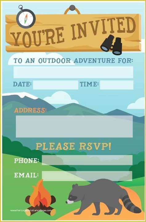 camping invitations templates   camping birthday party invite