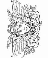 Coloring Tattoo Pages Designs Adult Book Girl Color Colouring Gypsy Creative Modern Haven Tattoos Wings Dover Publications Rose Welcome Coloring4free sketch template