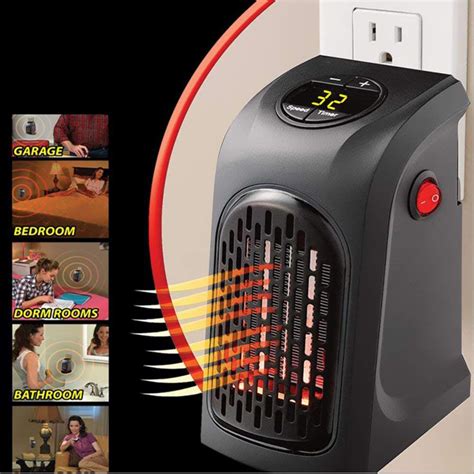 electric mini portable handy heater  indoor  outdoor black