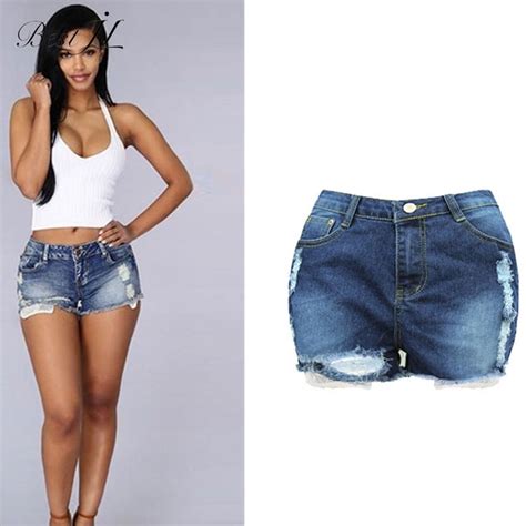 Jeans Women Fashion Ladies Ripped Skinny Shorts Plus Size 2xl Hot Style