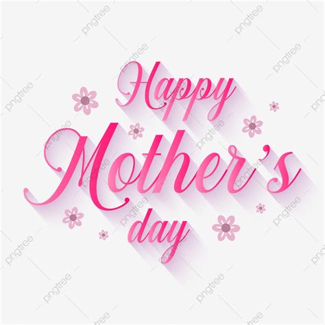 elegant happy mothers day typography with flowers vector