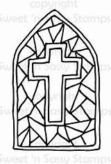 Stained Glass Cross Coloring Pages Stamp Digital Printable Color Getdrawings Getcolorings sketch template