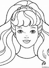 Coloring Pages Barbie Face sketch template