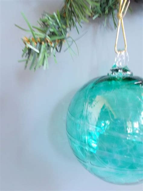 Hand Blown Art Glass Christmas Ball Suncatcher Ornament By Etsy