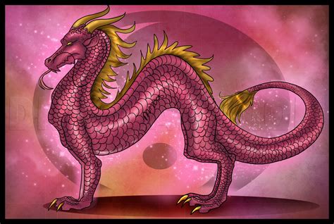 draw  purple japanese dragon step  step drawing guide