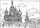 Coloring Palace St Winter Russia Russian Kremlin Pages Temple Petersburg Kids Activities Cathedral Printables Basil sketch template