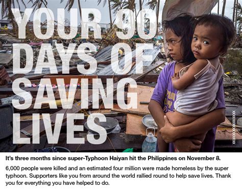 typhoon haiyan 3 months on what you have helped achieve