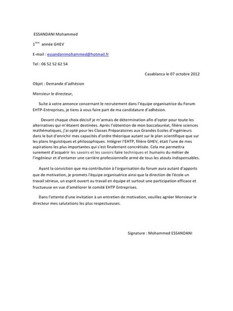 exemple lettre motivation stage ingenieur modele de lettre type