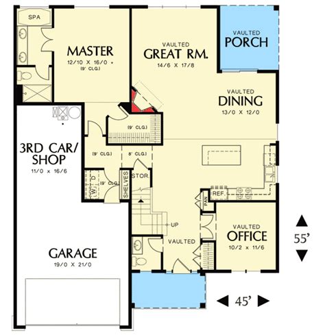 bedroom empty nester house plan  architectural designs
