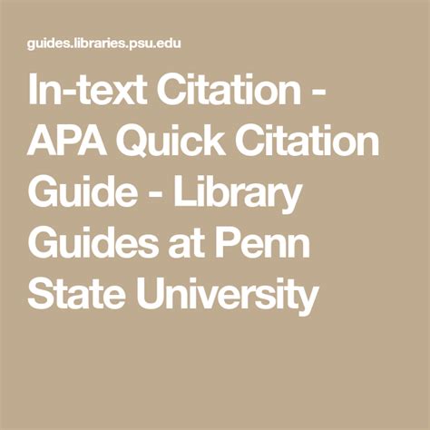 text citation  quick citation guide library guides  penn