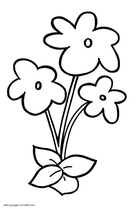 easy flowers coloring pages  preschoolers coloring pages
