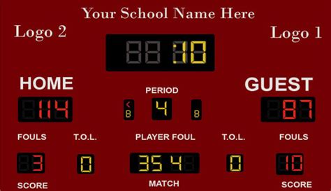 scoreboard templates  microsoft word format