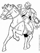 Cowboy Coloring Pages Horse Kids Rodeo Western Printable Adult Drawing Cowboys Colouring Horses Cowgirl Riding Cartoon Drawings Theme Choose Board sketch template