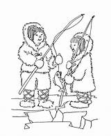 Fishing Coloring Eskimo Pages Ice Eskimos Sheets Fish Winter Kids Printable Pole Color Clipart Preschool North Colouring Esquimales Cliparts Bestcoloringpagesforkids sketch template