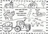 Coloring Farm Pages Animal Printable Kids Lkg sketch template