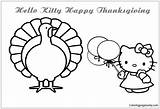 Thanksgiving Kitty Hello Pages Coloring Happy Color Online sketch template