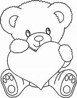 Corazon Oso Kleurplaten Teddybeer Polar Tiernos Hearts Kleurplaat Dibujar sketch template